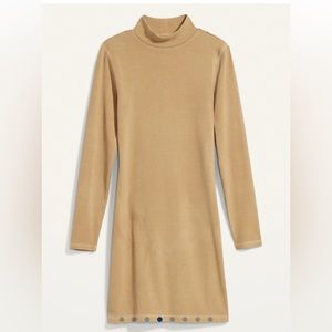 Fitted Long-Sleeve Mock-Neck Rib-Knit Mini Dress, size 4X